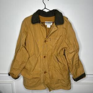 Vintage L.L. Bean Saddle Canvas Chore Coat Mens M Hunting Jacket with Mud Flaps
